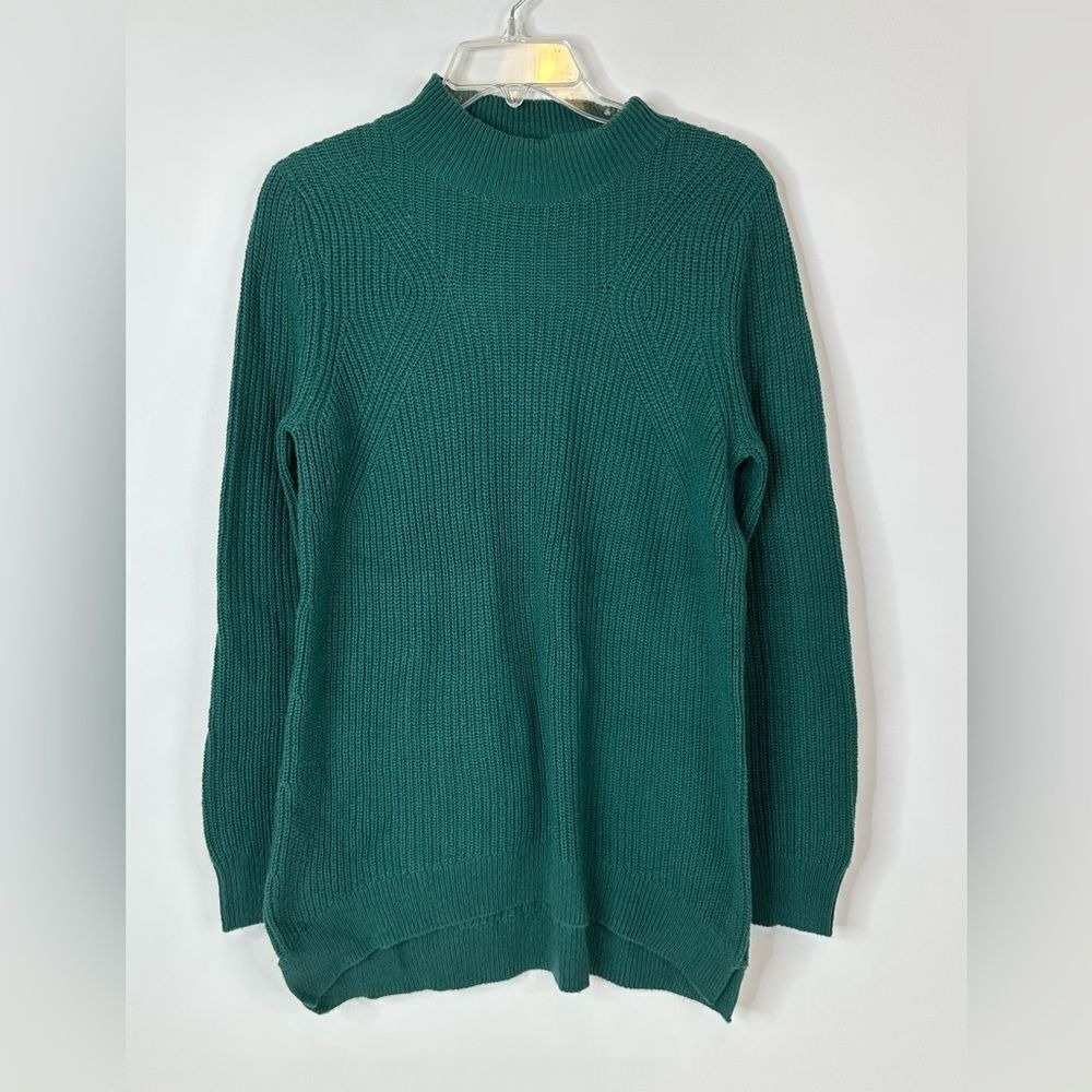 BP Mock Neck Tunic Sweater Women's Medium Long Sleeve‎ Knit Green Casual Comfy